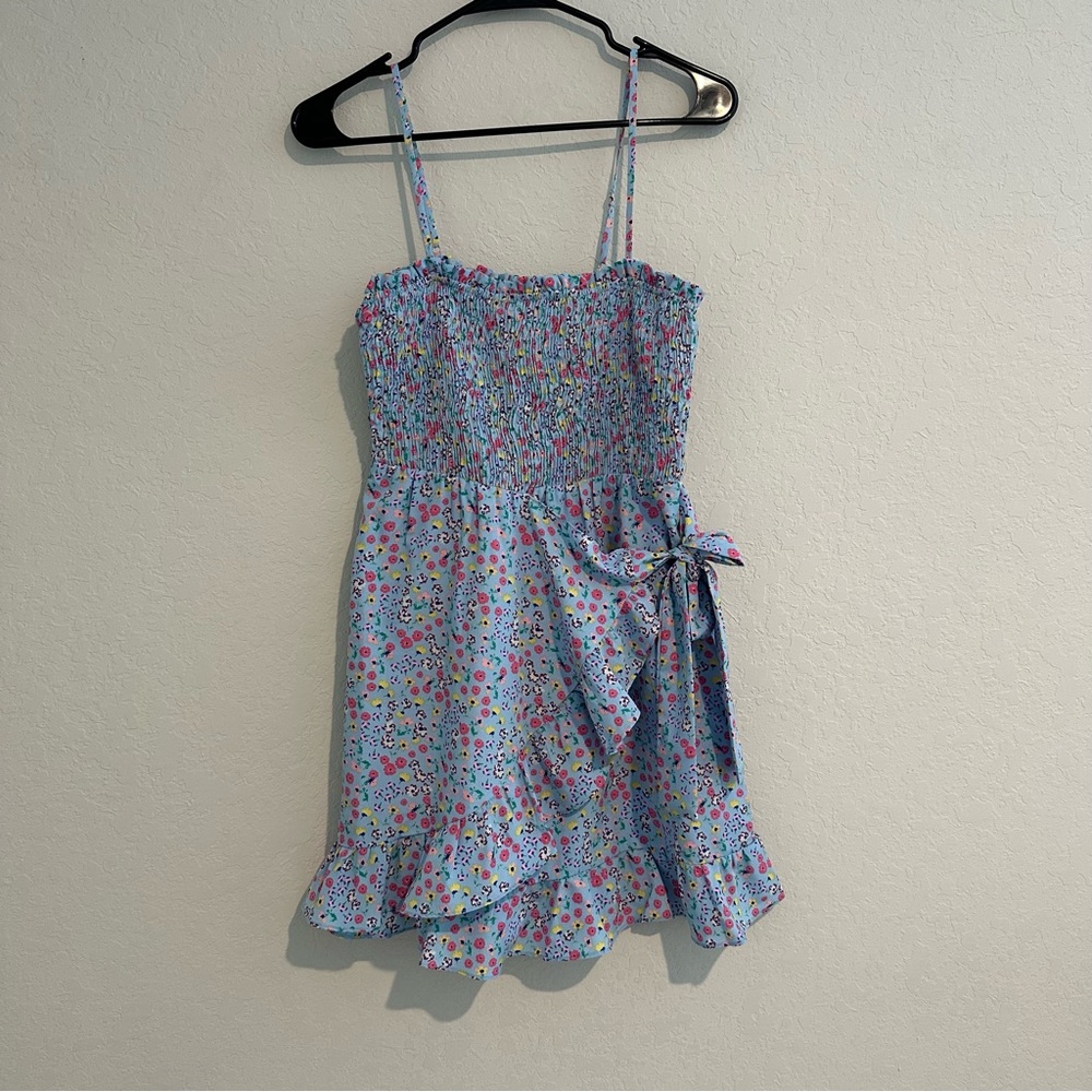 Vero Moda baby blue floral spaghetti strap dress
